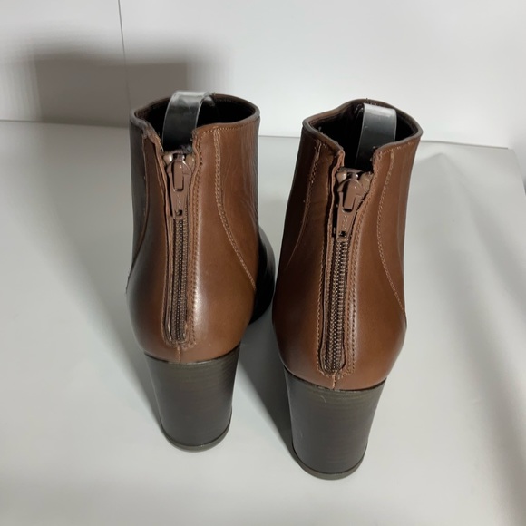 Summit by White Mountain Brown Leather Back Zipper Heeled Ankle Boots Size 40 - Picture 10 of 16